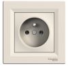Single socket outlet, 16A, 250VAC, beige, for built-in, schuko french, EPH2800123