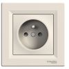 Single socket outlet, 16A, 250VAC, beige, for built-in, schuko french, EPH2800223