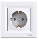 Single socket outlet, 16A, 250VAC, white, for built-in, schuko, EPH2900121