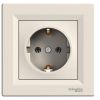 Single socket outlet, 16A, 250VAC, beige, for built-in, schuko, EPH2900123