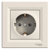 Single socket outlet, 16A, 250VAC, beige, for built-in, schuko, EPH2900223