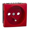 Single socket outlet, 16A, 250VAC, red, for built-in, schuko french, ETK21046E