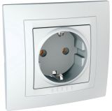 Single socket outlet, 16A, 250VAC, white, for built-in, schuko, MGU10.036.18D