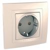 Single socket outlet, 10~16A, 250VAC, ivory, for built-in, schuko, MGU10.036.25D