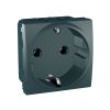 Single socket outlet, 16A, 250VAC, graphite, for built-in, schuko, MGU3.036.12