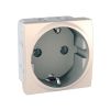 Single socket outlet, 16A, 250VAC, ivory, for built-in, schuko, MGU3.036.25