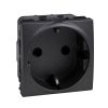 Single socket outlet, 16A, 250VAC, graphite, for built-in, schuko, MGU3.037.12