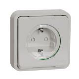 Single socket outlet, 16A, 250VAC, white, for built-in, schuko, MUR39132