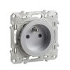 Single socket outlet, 16A, 250VAC, silver, for built-in, schuko french, S530039