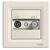 TV-SAT ending socket, for built-in, beige color, EPH3400123