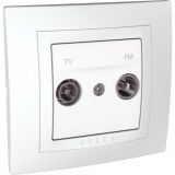 Розетка двойна, TV, радио, за вграждане, цвят бял, MGU10.451.18D