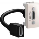 Розетка HDMI, единична, HDMI, за вграждане, слонова кост, MGU3.430.25
