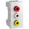 Socket combined, triple, RCA, for built-in, white, MGU3.431.18