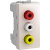 Socket combined, triple, RCA, for built-in, ivory, MGU3.431.25