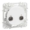 Socket combined, double, TV, radio, for built-in, white, S520453