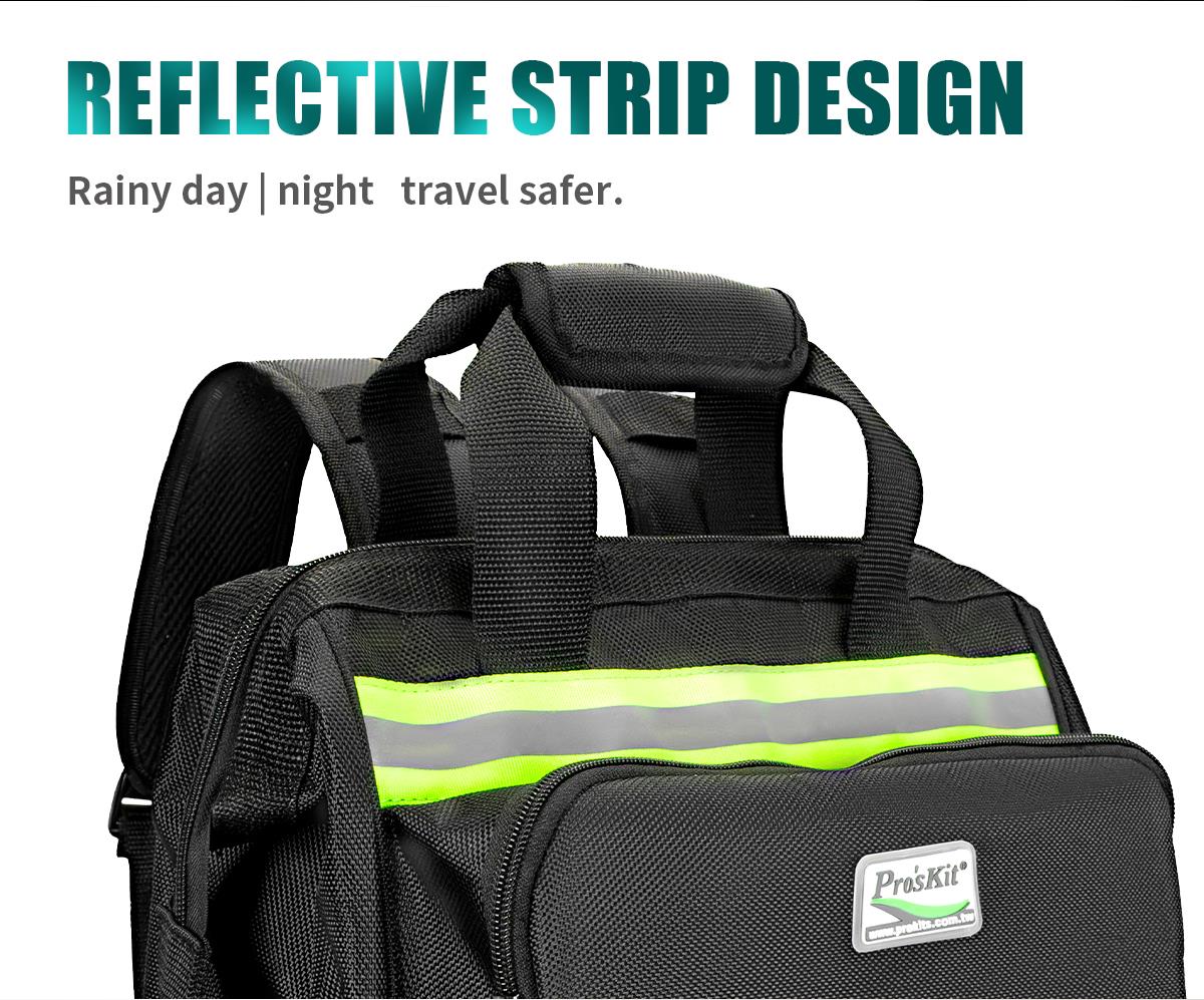 Многофункционална раница, ST-308, черна, 8 вътрешни джоба, PRO'S KIT