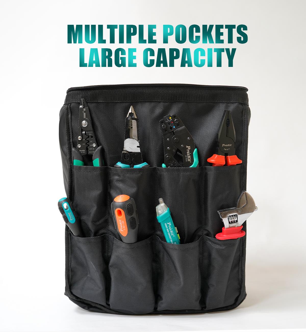 Многофункционална раница, ST-308, черна, 8 вътрешни джоба, PRO'S KIT