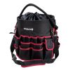 BASIC Bucket bucket bag, 49 pockets, with textile handle, shoulder, black with red edge - 1