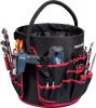 BASIC Bucket bucket bag, 49 pockets, with textile handle, shoulder, black with red edge - 3