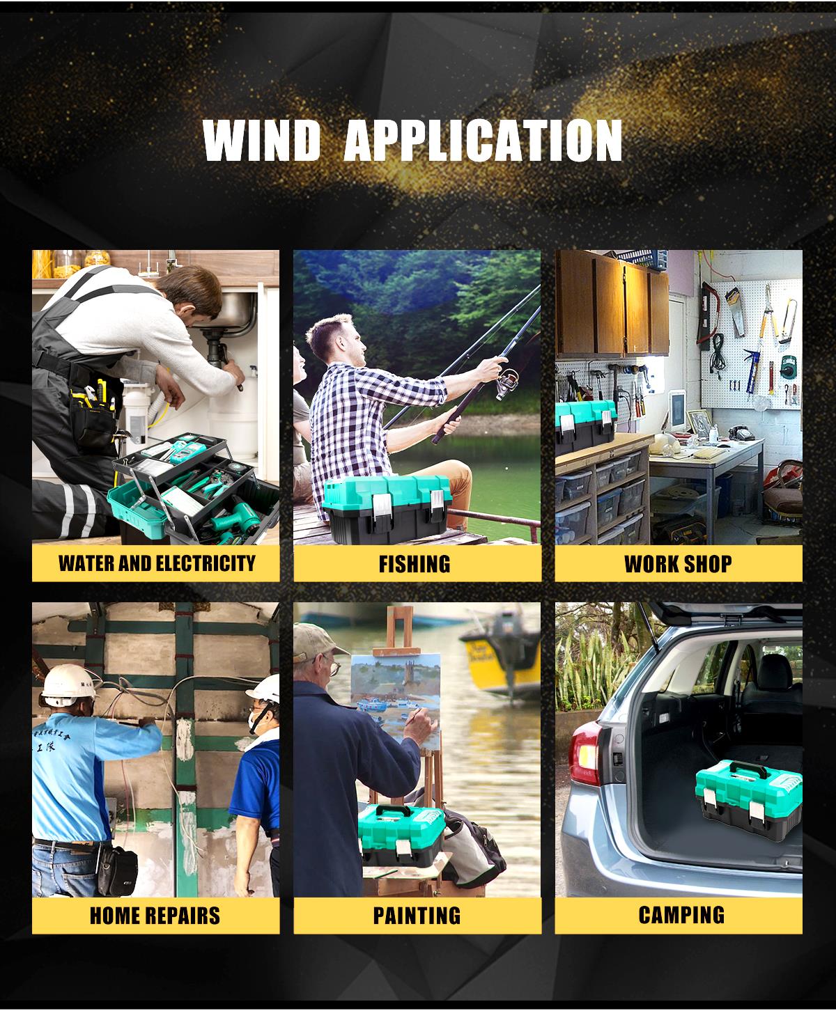 Куфар за инструменти, три нива, сгъваем, 255x280x510mm, полипропилен, SB-510, PRO'S KIT