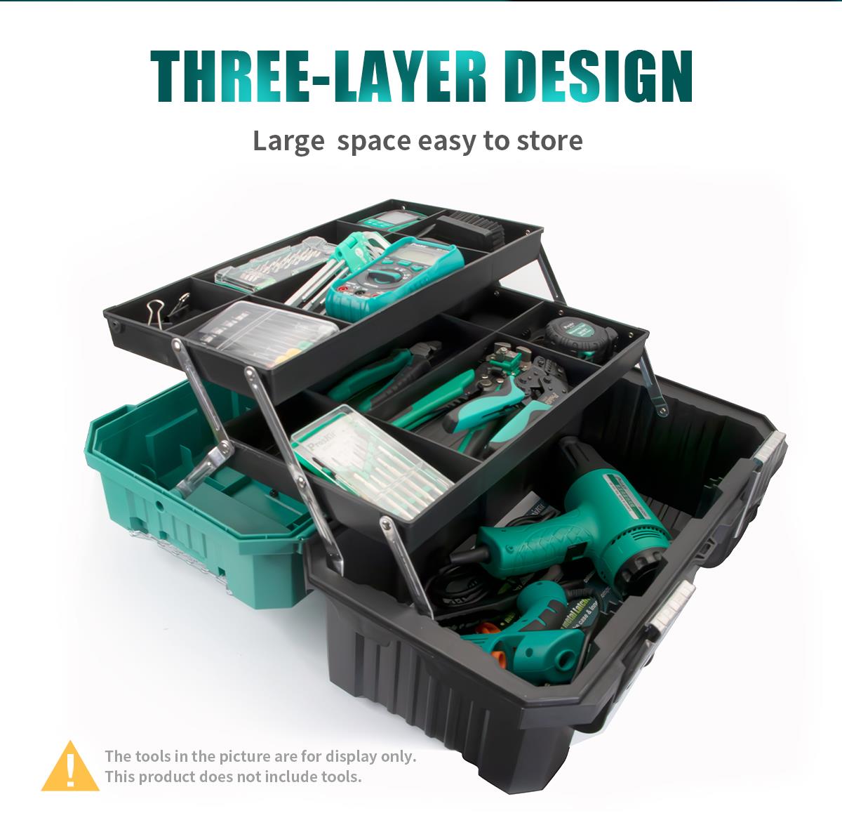 Куфар за инструменти, три нива, сгъваем, 255x280x510mm, полипропилен, SB-510, PRO'S KIT