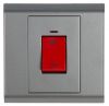 Water heater DP switch, 45A, 250VAC, red neon indicator, grey, 617376, LEGRAND
 - 1