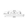 LED panel, recessed,BP01-60381,3W,220VAC,220lm, IP40,3in1 colors, black - 3