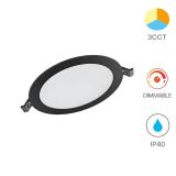 Recessed LED panel, 12W, round, 230VAC, 1120lm, 3in1 color, ф170mm, BP01-91281, IP40, dimmable