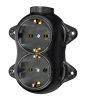 Electrical outlet 16A 250V double black surface schuko ATRA 5220 - 1
