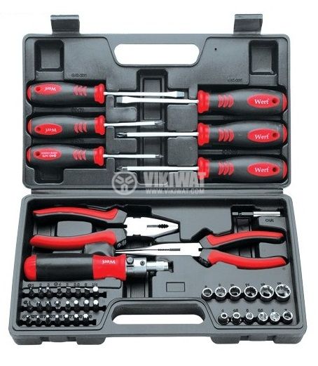 Tools set screwdrivers pliers inserts and bits 45 parts Wert 2245 - Vikiwat...