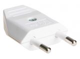Electric plug, bipolar 2P, 10A, 250VAC, straight, white, SOLERA 6118