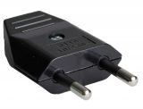 Electric plug bipolar 2P 10 250V straight black SOLERA 6118N