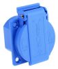 Electrical contact with cover (schuko) single 16A 250V IP54 blue panel - 2