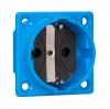 Electrical contact (schuko), single, 16A, 250VAC, blue, panel