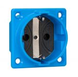 Electrical power socket (schuko), single, 16A, 250VAC, blue, panel