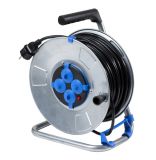 Extension cord reel, schuko, 25m, 3x1.5mm2, with thermal protection, metal, IP20, AS Schwabe, 10414