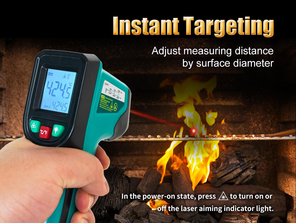 Infrared thermometer MT-4602, -50°C - 600°C, 630-670nm, PRO'S KIT