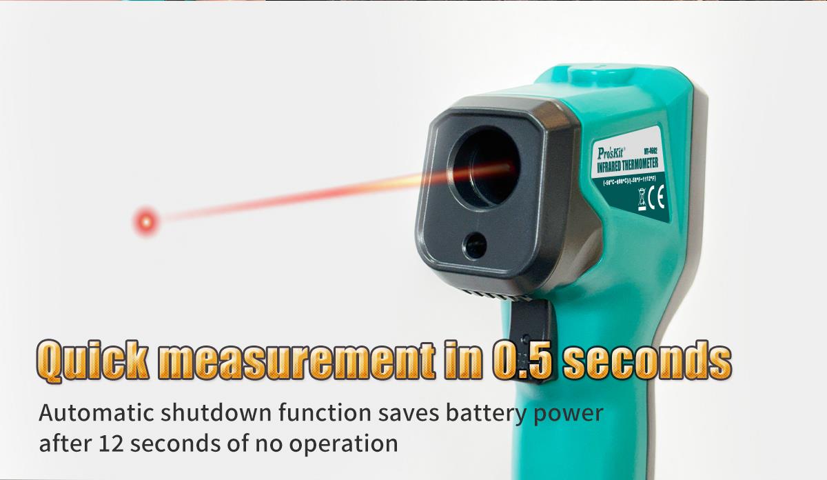 Infrared thermometer MT-4602, -50°C - 600°C, 630-670nm, PRO'S KIT
