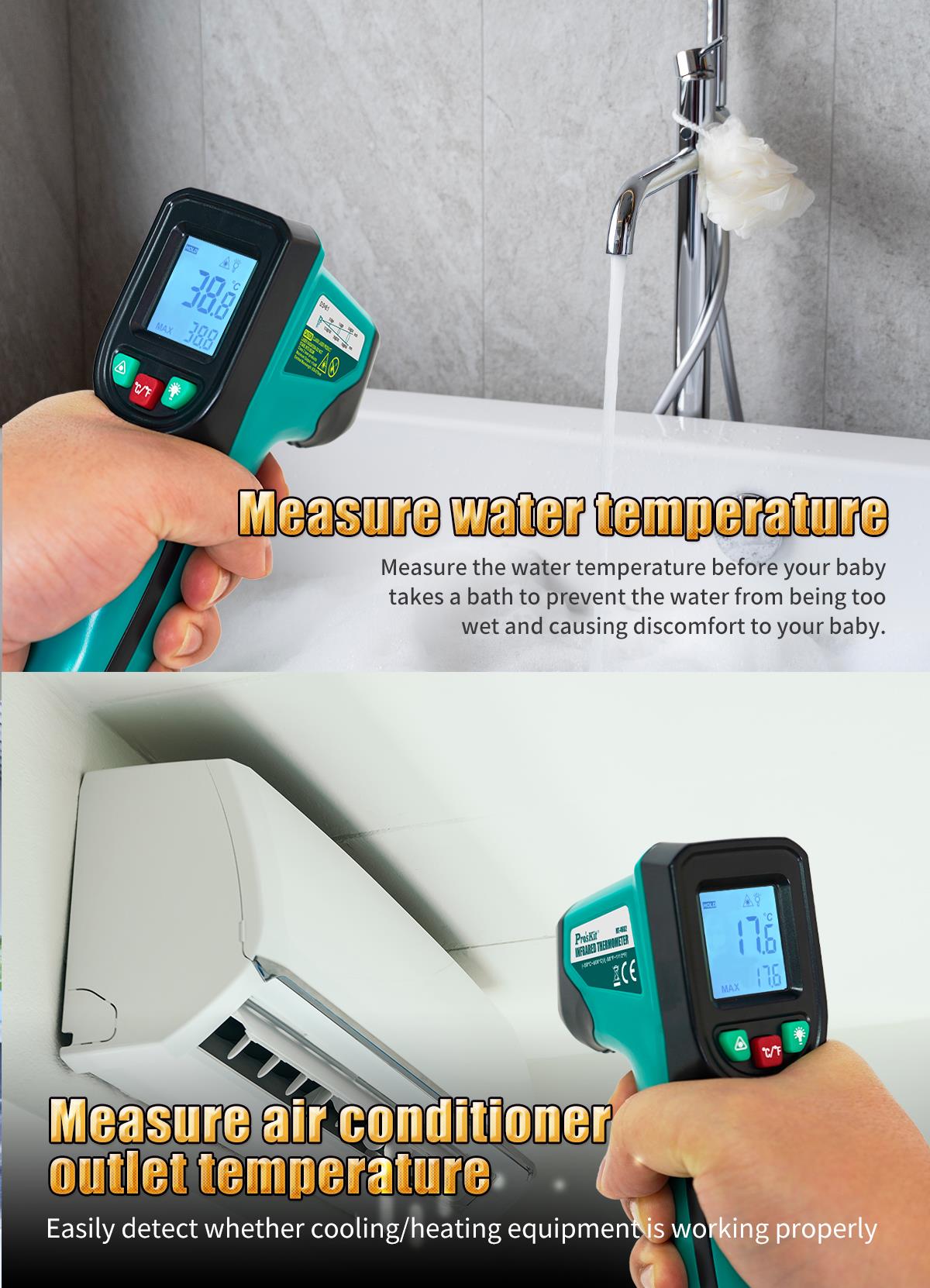 Infrared thermometer MT-4602, -50°C - 600°C, 630-670nm, PRO'S KIT