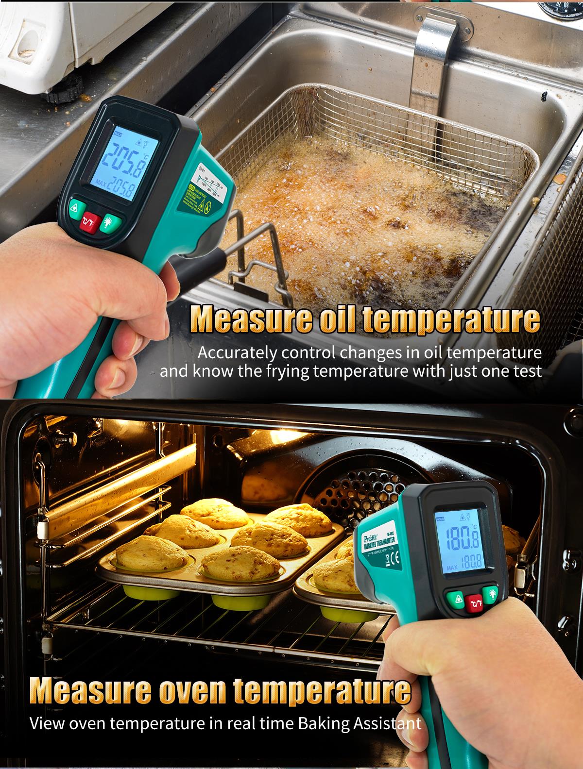 Infrared thermometer MT-4602, -50°C - 600°C, 630-670nm, PRO'S KIT