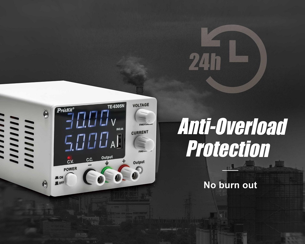 DC захранващ блок, линеен, 0-5A, 0-30V, 150W, 1 канал, TE-6305NB, PRO'S KIT
