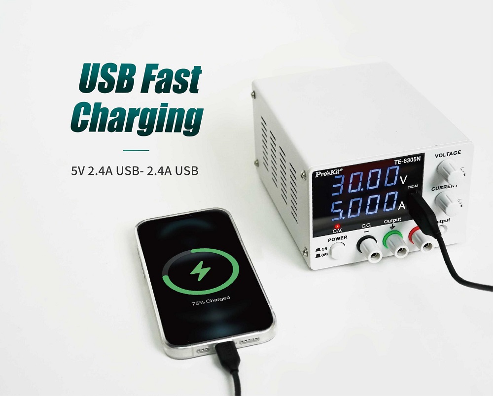 DC захранващ блок, линеен, 0-5A, 0-30V, 150W, 1 канал, TE-6305NB, PRO'S KIT