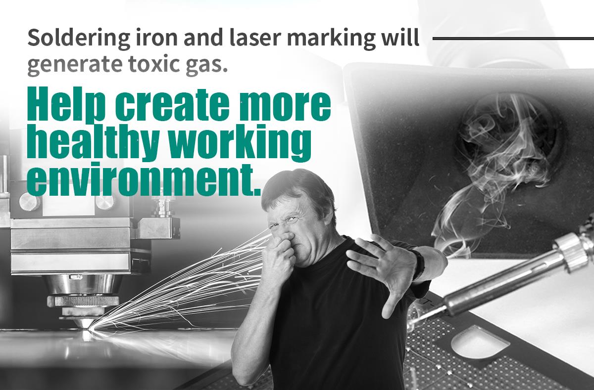 Абсорбатор на дим, SS-596F, регулируем, 15W, 100-240 VAC, Pro's Kit