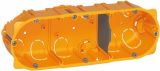 Flush mounting box, 3-gang, for plasterboard walls, 40mm, Batibox, LEGRAND 0 800 43
