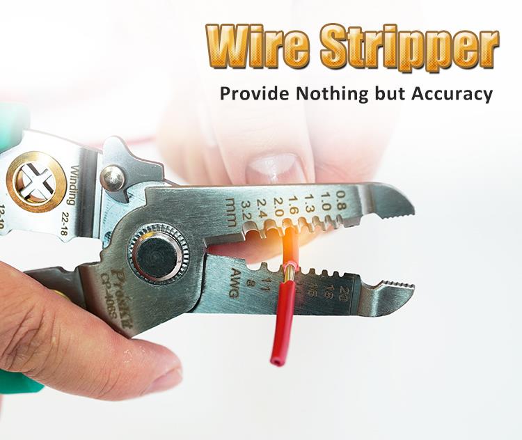 Crimping, stripping, cutting pliers, for cables, 0.8~3.2mm, CP-406S, P