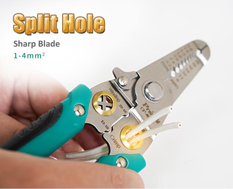 Crimping, stripping, cutting pliers, for cables, 0.8~3.2mm, CP-406S, P