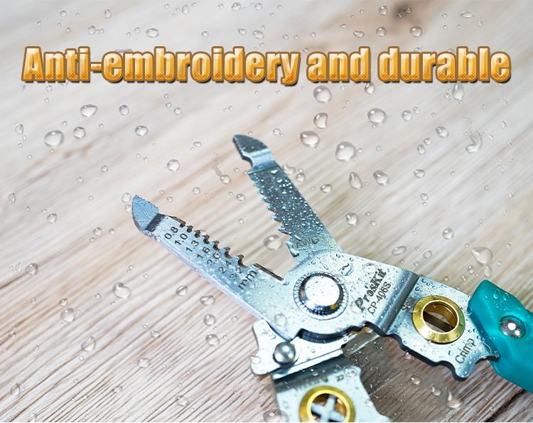 Crimping, stripping, cutting pliers, for cables, 0.8~3.2mm, CP-406S, P