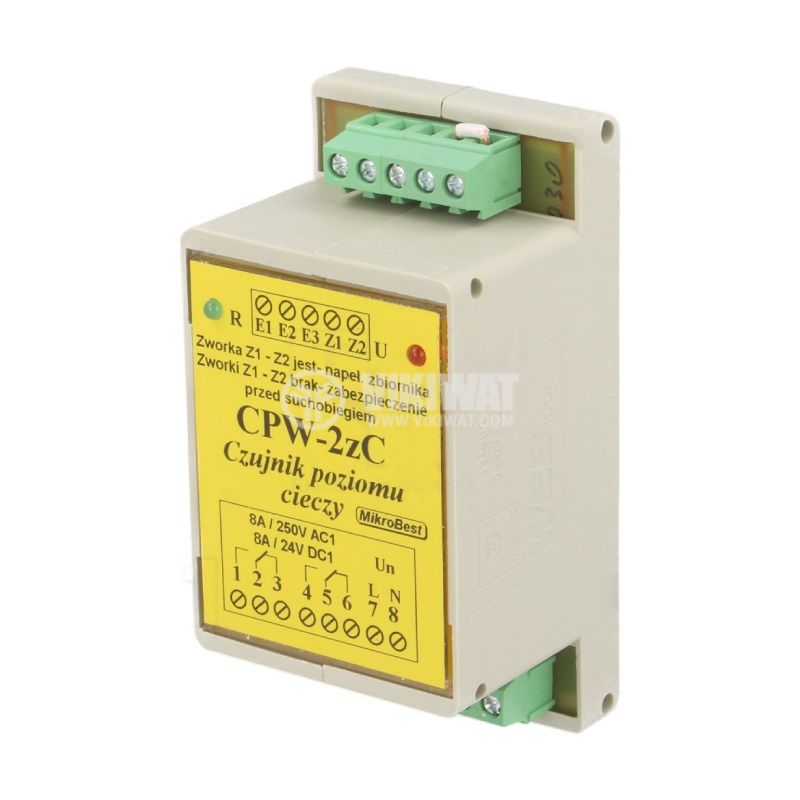 Контролно реле за ниво CPW-2ZC, 230VAC, 2xNO/NC, DIN