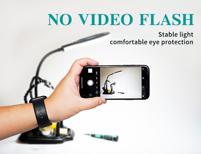 Увеличителна, настолна лупа и щипки, 100mm, увеличение x1.7/4, SN-396N