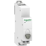 Button switch, OFF-ON, 1NC, 20A/250VAC, SPST, grey, DIN rail
